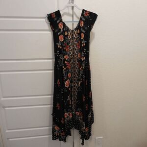 VTG 90’s Y2K Lola P Floral Babydoll Maxi Dress Fairy Whimsi Beaded Chiffon Sz S